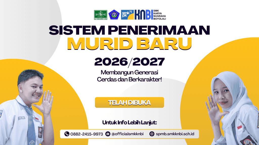 Putih dan Kuning Modern Simpel Penerimaan Murid Baru Banner (1)