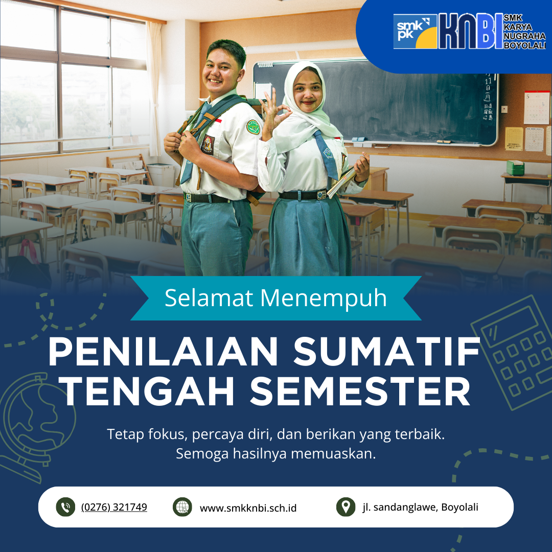 Biru Ilustrasi Selamat Melaksanakan Ujian Semester Instagram Post